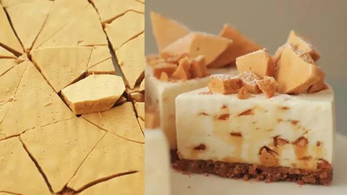 Caramel Cheesecake - the cake is divided into 6 portions - Cheersonic