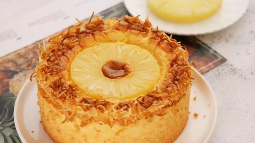 Pineapple Coconut Chiffon Cake - Chiffon Cake Cutting - Cheersonic