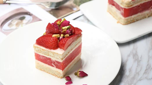 Strawberry Watermelon Rose Cake - UFM6000 Cutting Of Layer Cake