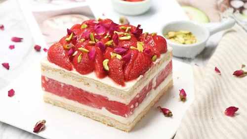 Strawberry Watermelon Rose Cake - UFM6000 Cutting Of Layer Cake